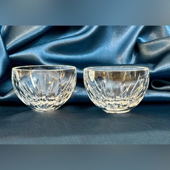Set of 2 Waterford Crystal Condiment Set - Two Bowls 3 in Diameter NEW in Box - Picture 1 of 16